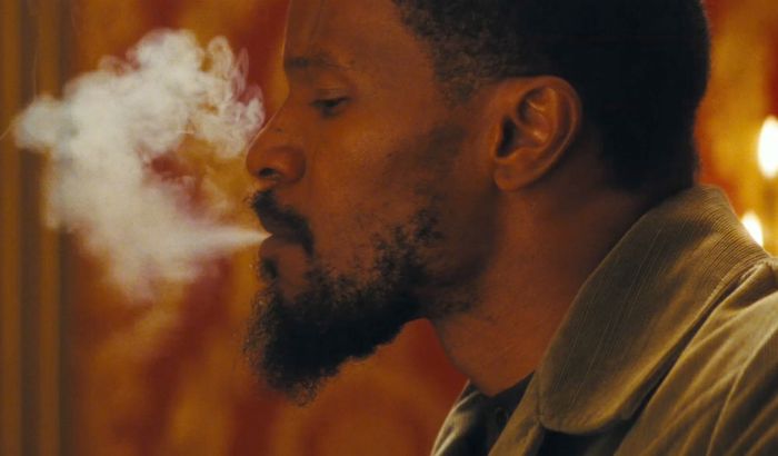 Jamie Foxx in una scena di Django Unchained (2012), il nuovo film di Quentin Tarantino