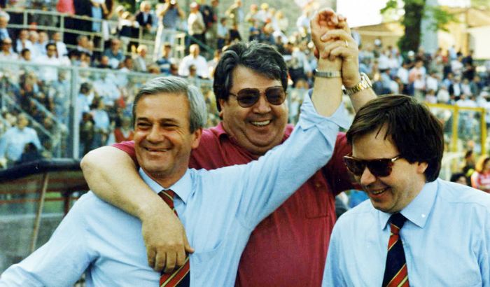 Simoni, Miglioli e Berago nella gara di Serie A Cremonese-Reggiana 1-1 nella stagione '93-94