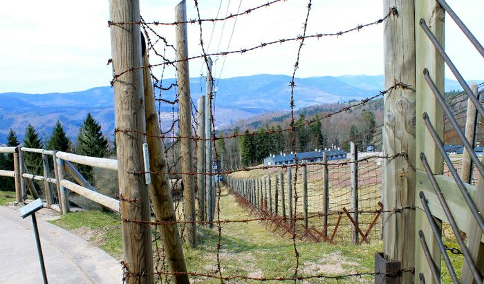 Un'immagine dalla visita al campo di concentramento