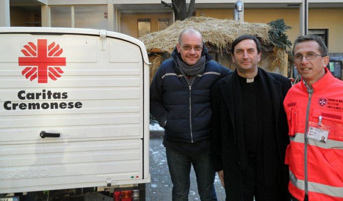 I volontari CISOM con Caritas Cremona