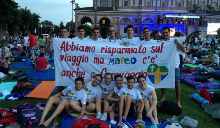 Un gruppo di giovani di Maleo alla Gmg