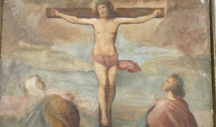 La Crocefissione dipinta da Tommaso Pombioli e conservata nel Sacrario del Quartierone a Crema