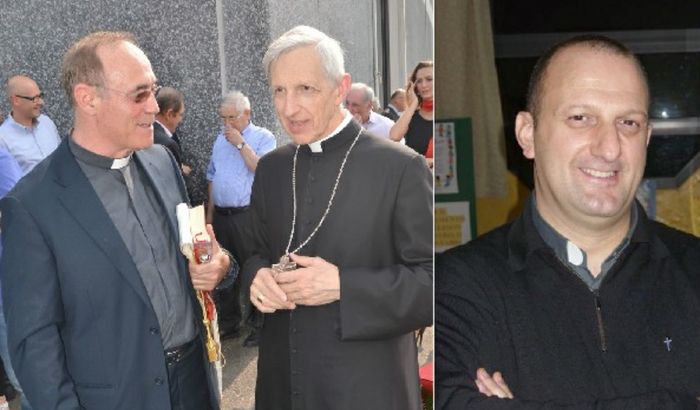 Don Adelio Buccellè con il vescovo Dante Lafranconi