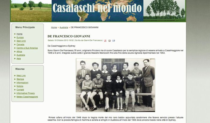 Il sito Casalaschi nel Mondo