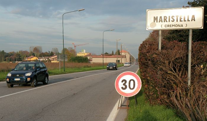 L'ingresso al quartiere Maristella a Cremona