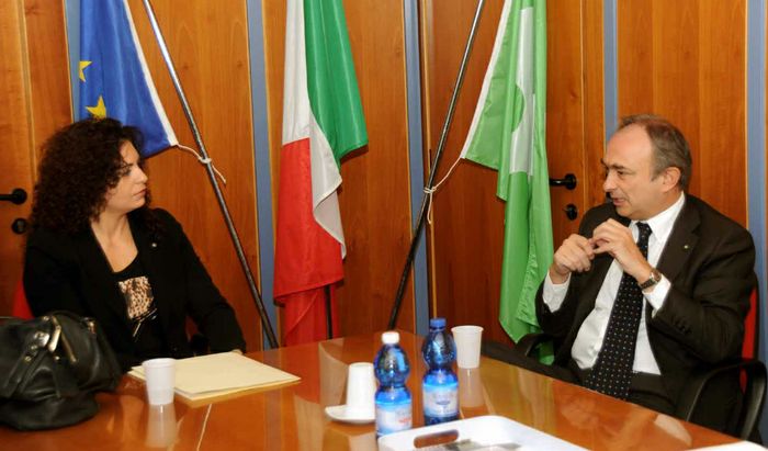 L'assessore Cristina Cappellini e il presidente della Camera di Commercio di Cremona Gian Domenico Auricchio