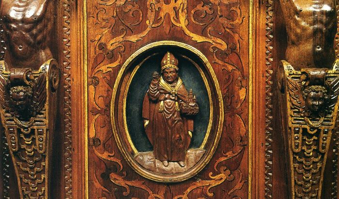 Un dettaglio del coro di San Sigismondo