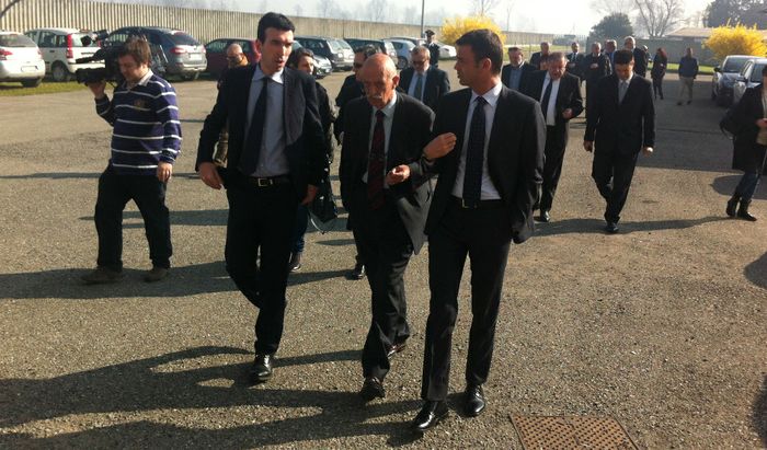 Il ministro Maurizio Martina con Cesare Bonacina e Ettore Prandini