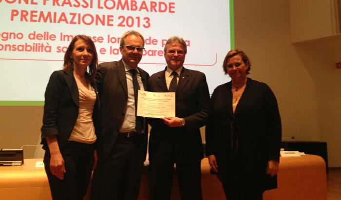 Franca Romagnoli, sportello Csr della CCIAA di Cremona - Servimpresa; Marco Bonet, segretario generale della Camera di Commercio di Sondrio; Fabiano Gerevini, presidente Cat Asvicom;Roberta Zucchi, project manager In Armonia Lavoro e Famiglia.
