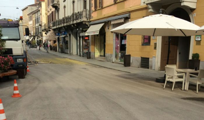 Asfalto in Corso Garibaldi