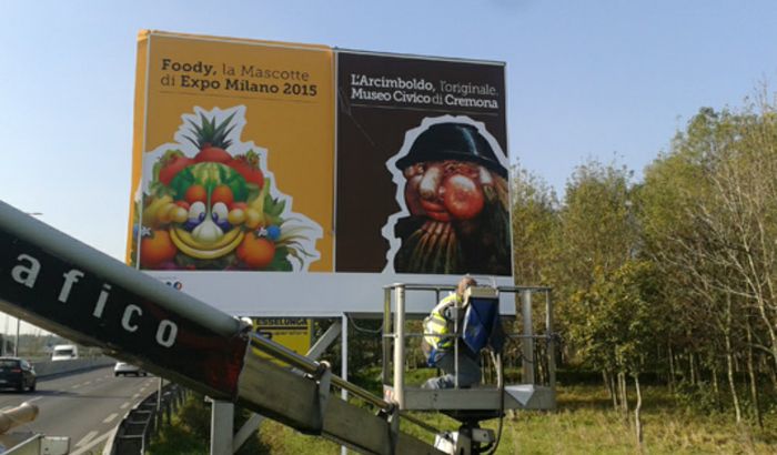 Cremona verso l'Expo 2015 - Il cartello su A21