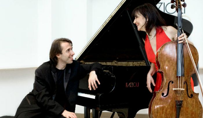 Maurizio Baglini con la violoncellista Silvia Chiesa