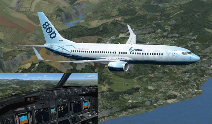 Volo simulato  su un Boeing