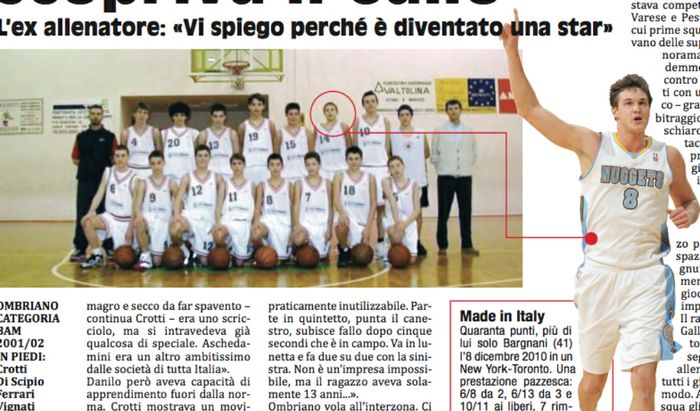 Danilo Gallinari oggi e con la maglia di Ombriano