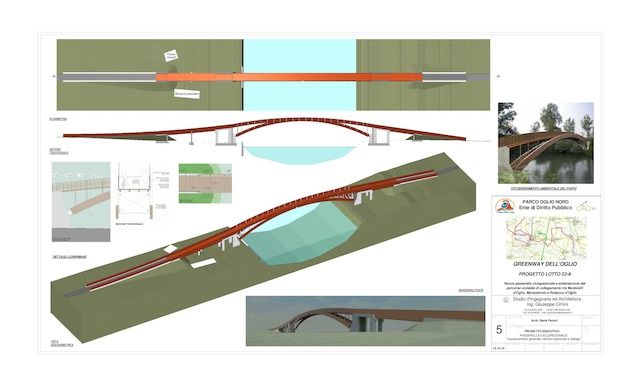 Progetto della passerella e passerella simulata al computer

