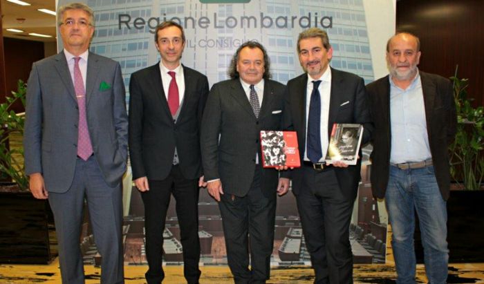 Da sinistra: Pietro Lena, Pietro Dibilio, Angelo Dossena, Raffaele Cattaneo e Agostino Alloni