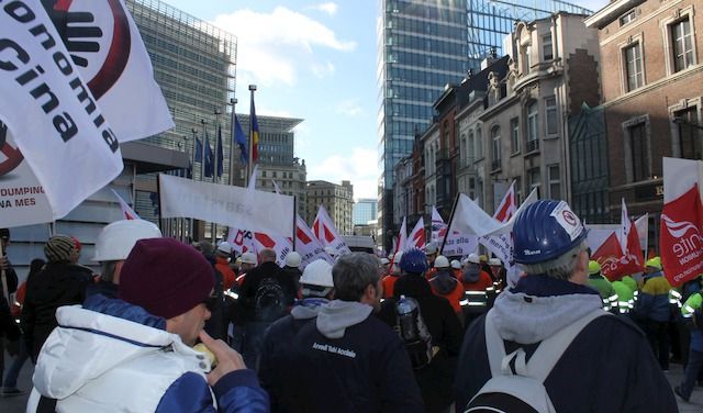 ACCIAIO MANIFESTAZIONE BRUXELLES -DELEGAZIONE GRUPPO ARVEDI