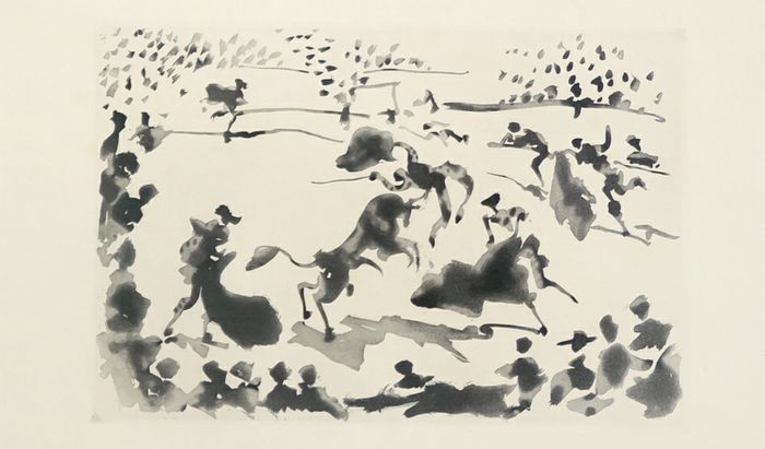 Pablo Picasso una delle sei incisioni della “Tauromachia” (1956)