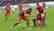 Scarsella festeggiato dai compagni dopo il gol-promozione | foto: Betty Poli
