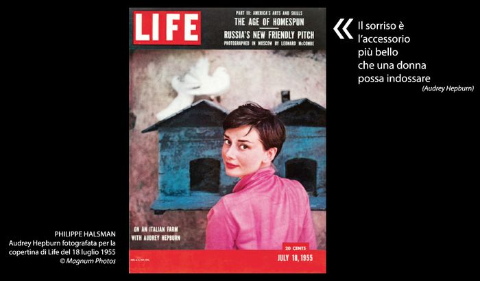 Audrey Hepburn fotografata per la copertina di Life del 18 luglio 1955