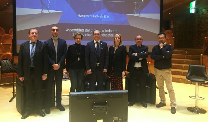 Comitato Piccola Industria di Confindustria Cremonada sinistra: Paolo Aramini, Giuseppe Invernizzi, Marina Oneda, William Grandi, Beatrice Oppi, Luciano Bregalanti e Claudio Aiolfi.Alleghiamo inoltre locandina del convegno.