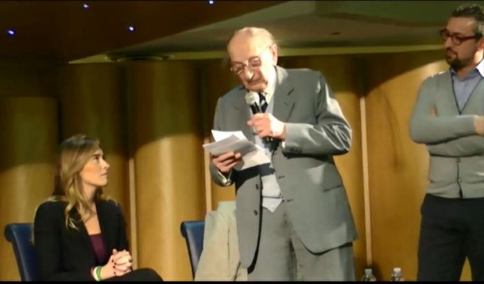 Il Maestro Mario Coppetti con Maria Elena Boschi e Matteo Piloni