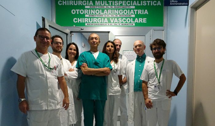 Mario Martinotti, Maurizio Magnani, Carla Garello (Coordinatore CH Multispecialistica) e alcuni membri dell’equipe