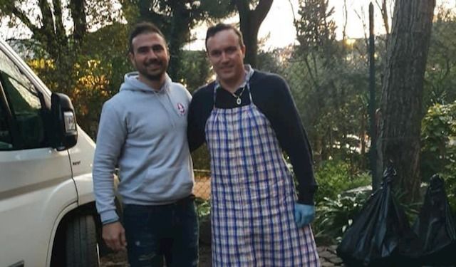 Federico Rizzi con Abel Balbo, ex calciatore della Roma