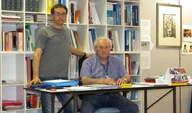 Paolo Catelli col padre Franco, lavorano insieme nell'azienda di famiglia a Costa Sant'Abramo

