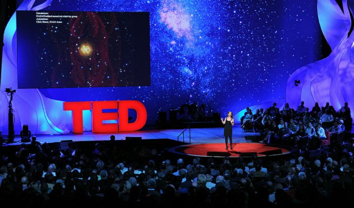 Janna Levin, Physicist, in Session 1: Monumental, on Tuesday, March 1, 2011, at TED2011, in Long Beach, California.  