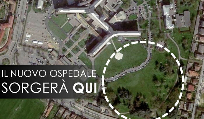 L'area su cui sorgerà il nuovo ospedale