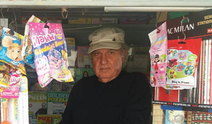 Mario Appari, titolare dell'edicola del quartiere Boschetto