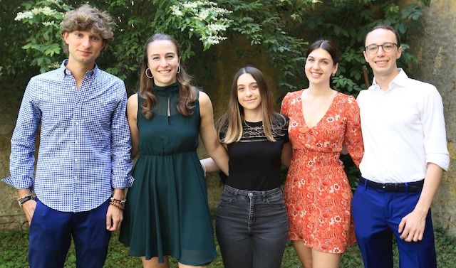 BORSA DI STUDIO VANNI ADAMI: da sinistra, Marco Losi, Beatrice Viola, Marika Cagnoli, Giulia Verdelli e Michele Azzoni. 