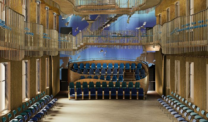 Un rendering del teatro progettato da Palù a Stoccolma