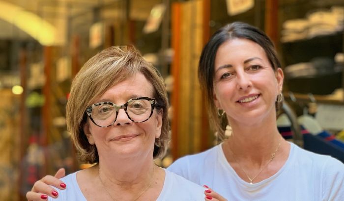 Grazia Brambati, titolare di Joseph Man, con la commessa Vera