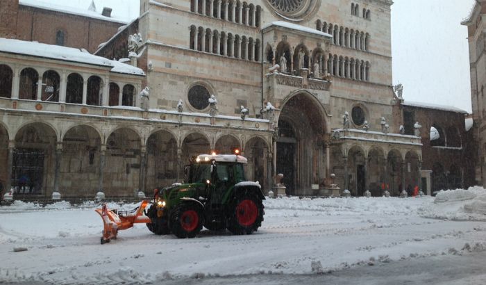Neve a Cremona in un'immagine di repertorio