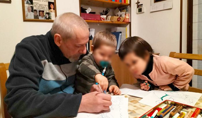 Nanni Maffini coi nipoti