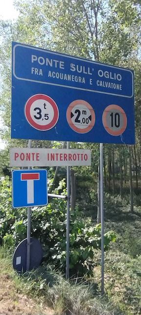 PONTE SULL'OGLIO INTERROTTO 