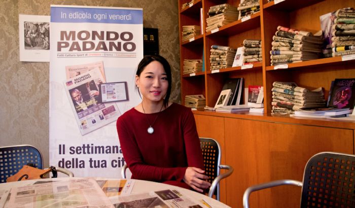Lena Yokoyama in redazione a Mondo Padano