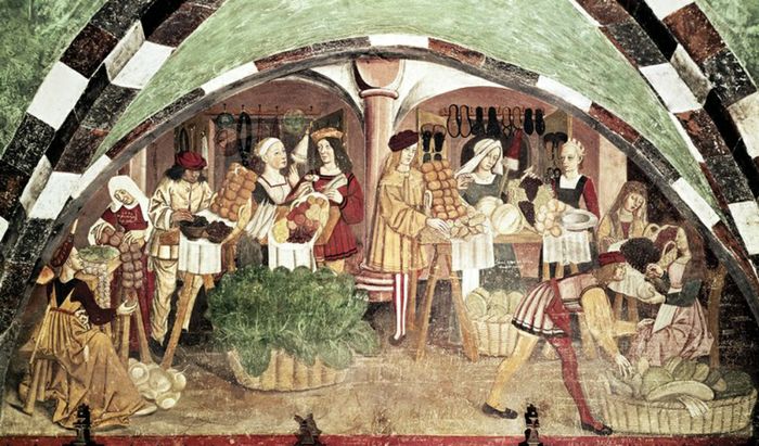 Affresco del Castello di Issogne in Valle d'Aosta